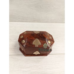 WOODEN BOX BR/INLAID TREE