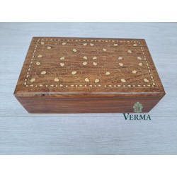 Brass inlaid box 10”x6”