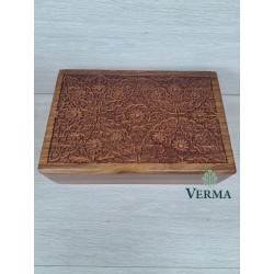 flower carved box  12"x8"
