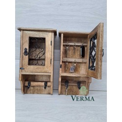 Mango Wood Key Hanger With Door Open