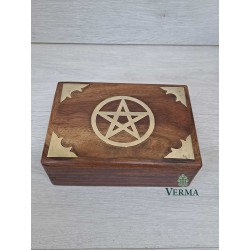WOODEN PENTAGRAME BOX 7X5"