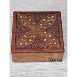 Carved Inlaid Box 6" x6"