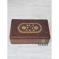 BOX CARVED B/INLAID 8" X 5"...