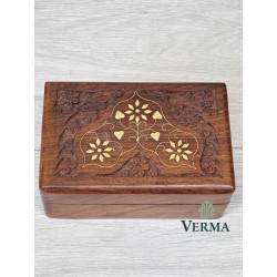 Wooden Carved Inlaid Box 6"...