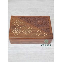 Carved Inlaid Box 9" x 6"