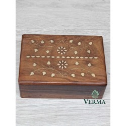 Flower brass Inlaid Box 7"x5"
