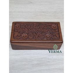CARVED WOODEN BOX 8"X4"