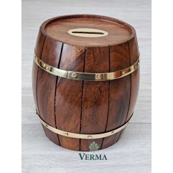 LARGE BARREL MONEY BOX 6"