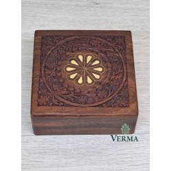 Carved Brass Inlaid 6"x6"