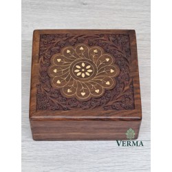 Carved Brass Inlaid 6"x6"