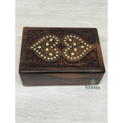 Wooden Two heart Brass...