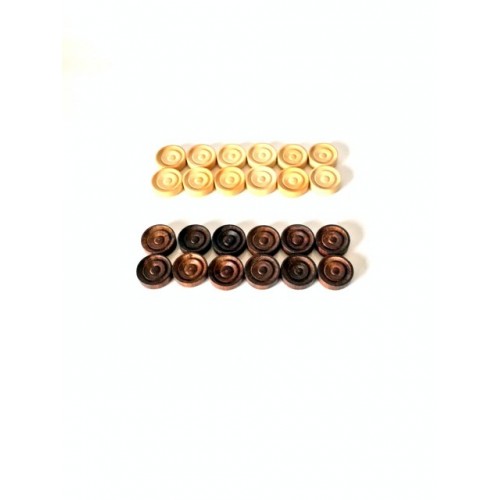 24 PIECE DRAUGHTS SET PIECES 25 MM