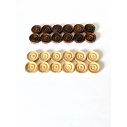 SET OF 24  DRAUGHTS PIECES  SIZE 32 MM