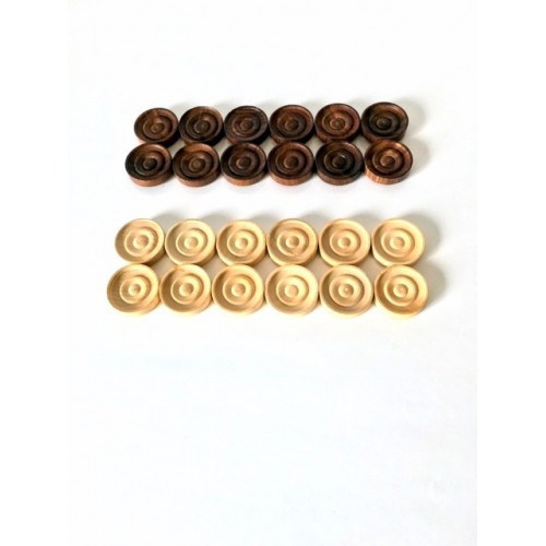 SET OF 24  DRAUGHTS PIECES  SIZE 32 MM