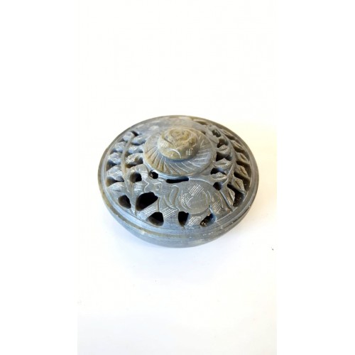 SOAPSTONE POT POURI BOX WITH INCENCE HOLDER