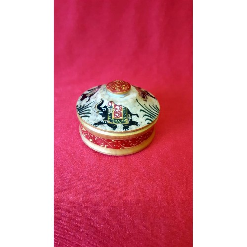 Elephant Painted Soapstone Box