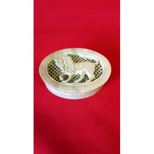 OVAL BOX WITH LION DESIGN