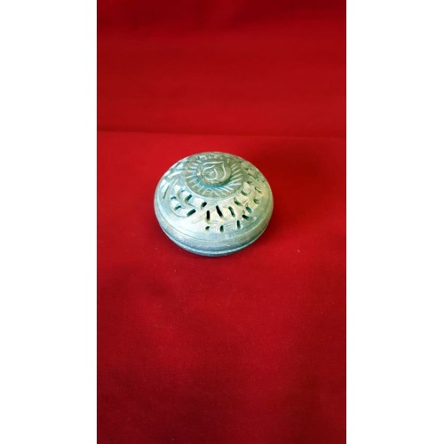 ROUND SOAPSTONE BOX  3"