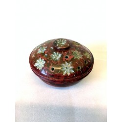 Soapstone 3"Red Pot Puri Box