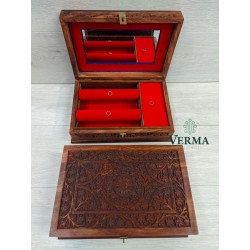 JEWELLERY BOX CARVED   12X8"